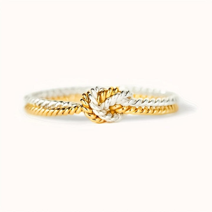 Two Tone Love Knot Ring