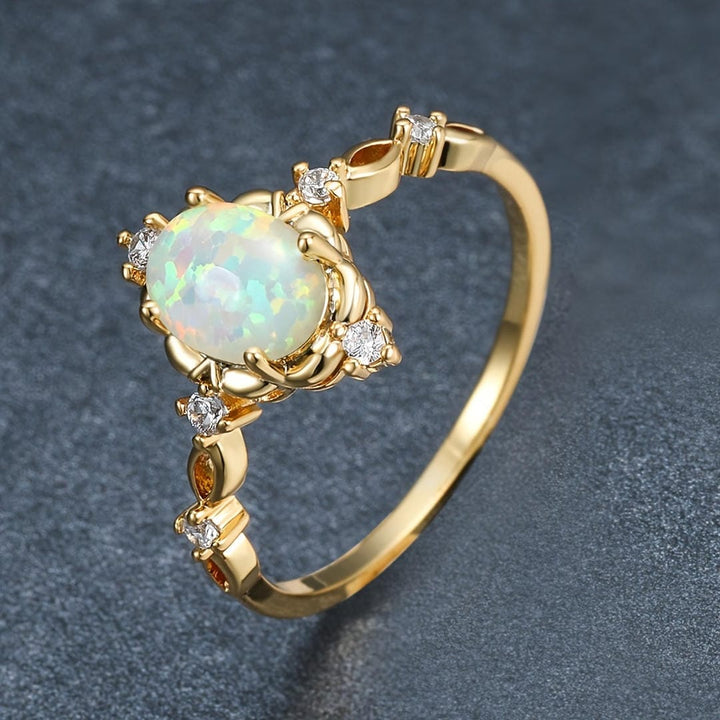 Celestial Opal Crystal Garden Ring