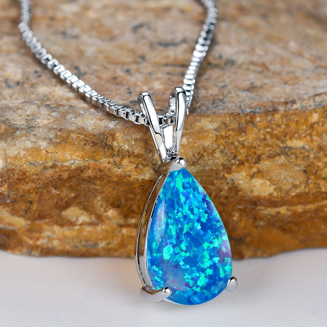 Opal Infinity Pendant Necklace