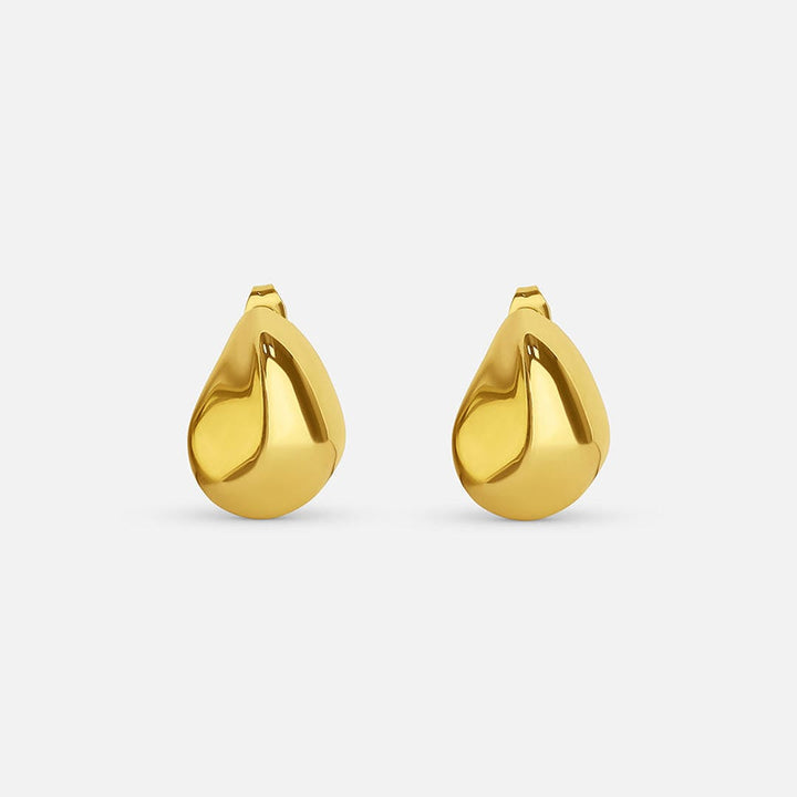 Modern Gold Tear Drop Earrings