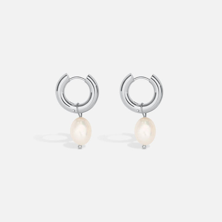 Silver Pearl Drop Earrings
