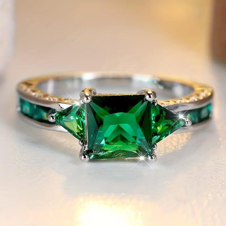Emerald Princess Cut Statement Ring