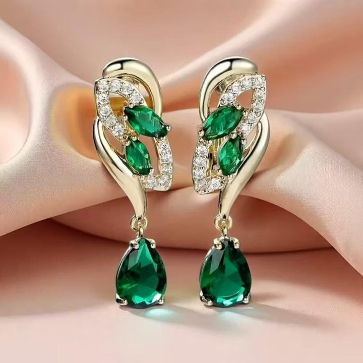 Emerald Drop Accent Earrings