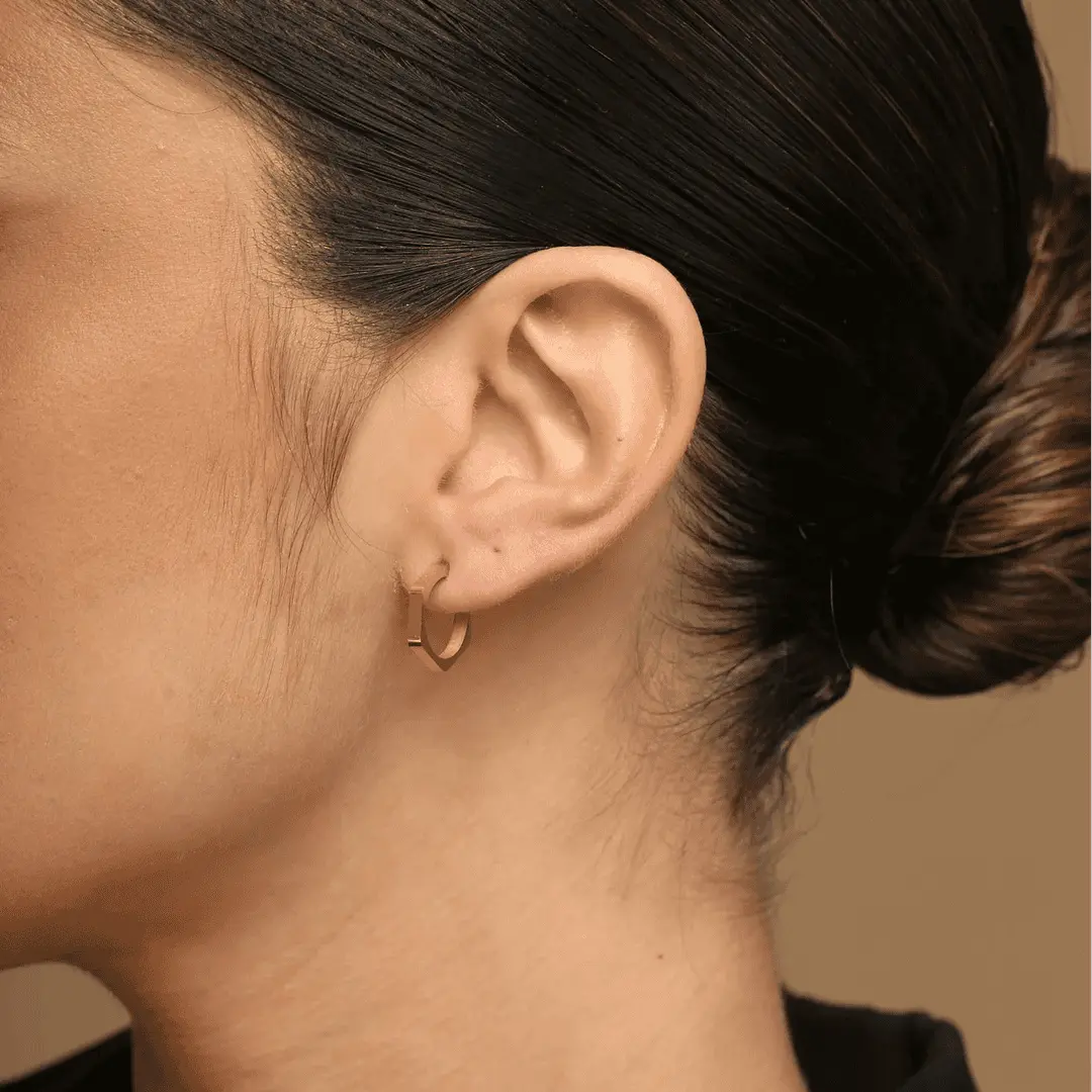 Everyday Gold Hexagon Hoop Earrings