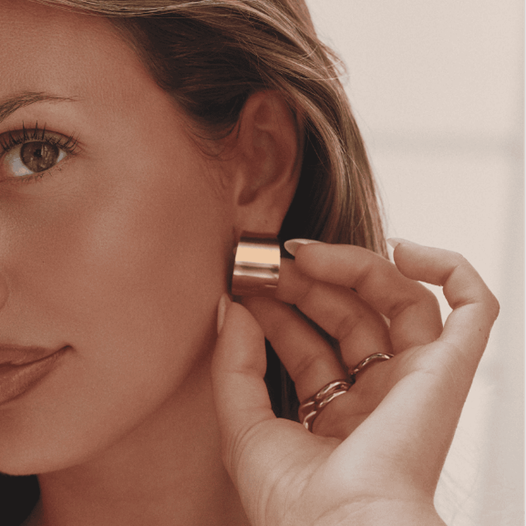 Gold Shiny Hoop Jewelry