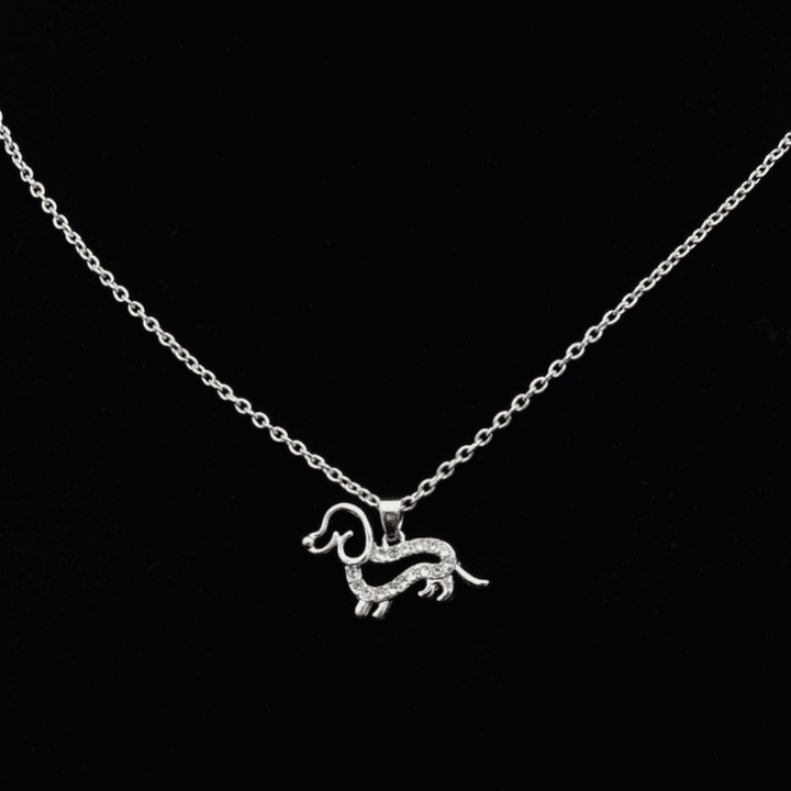 Dachshund Zirconia Pendant Necklace