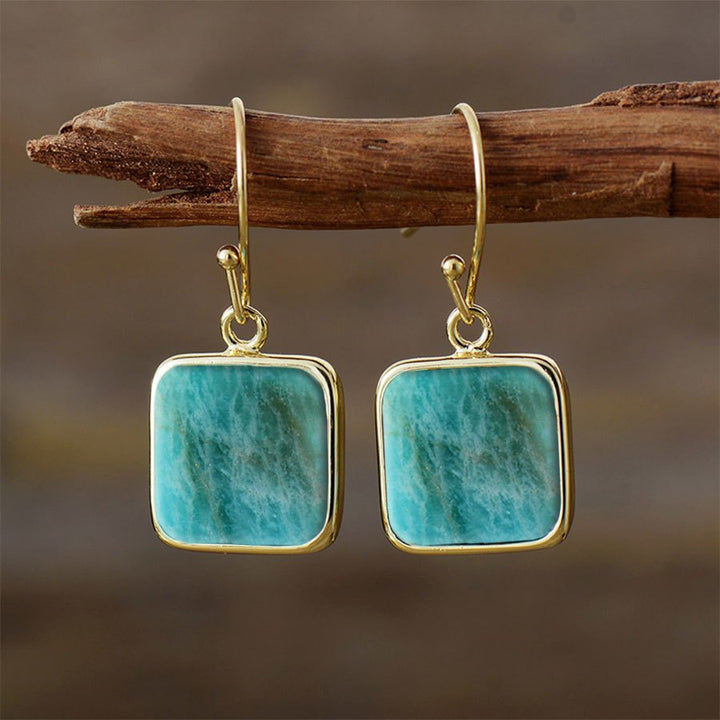 Bohemian Square Turquoise Earrings