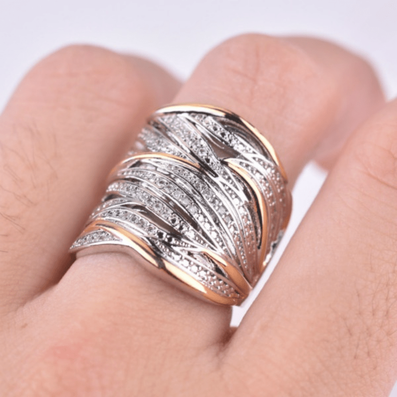 Creative Zirconia Wrapped Multi-Layer Ring