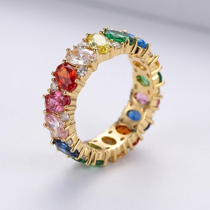Rainbow Zirconia Band Ring