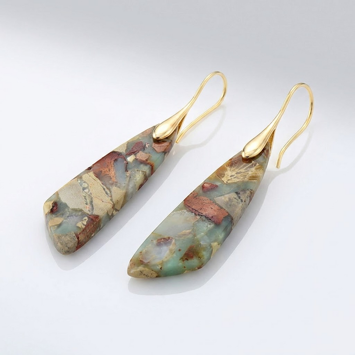 Mosaic Stone Drop Earrings