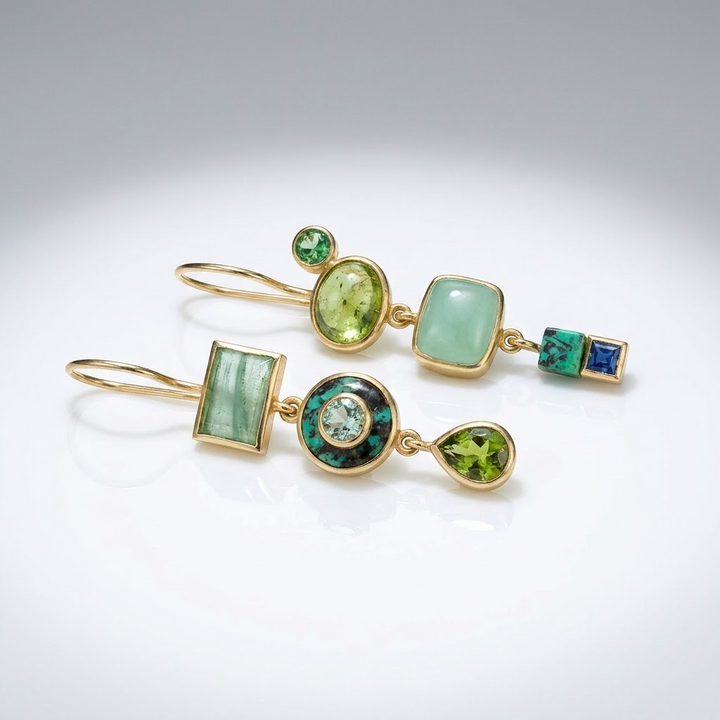 Verde Trio Crystal Earring