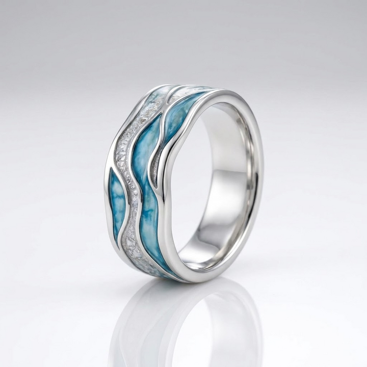 Ocean Waves Band Ring