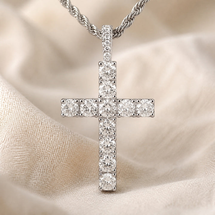 Gold Moissanite Cross Necklace