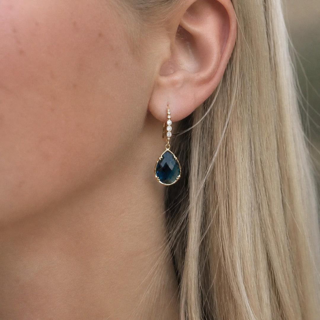 Celestial Sapphire Teardrop Earrings