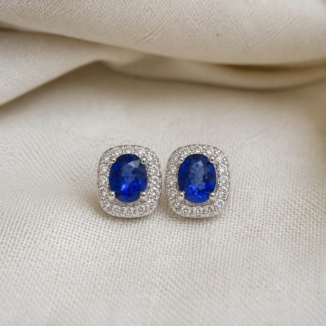 Classic Royal Sapphire Stud Earrings