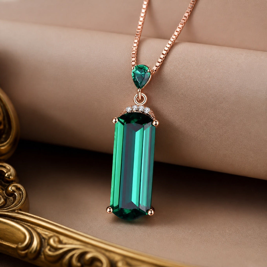 Emerald Crystal Pendant Necklace