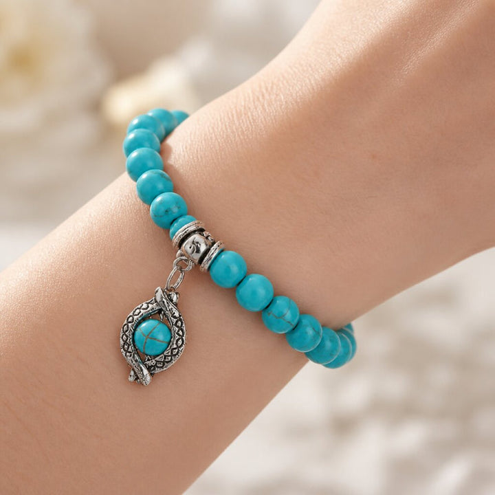 Lustrous Turquoise Bead Bracelet