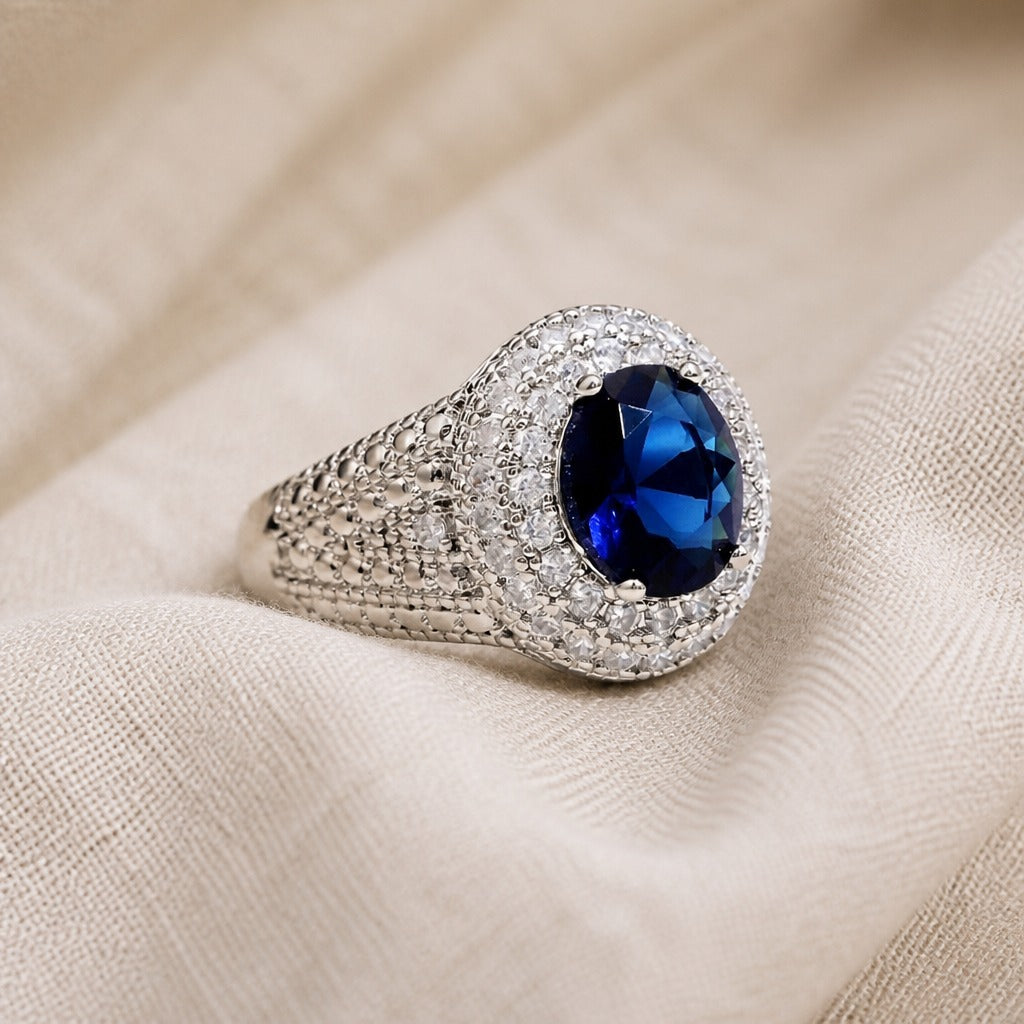 Timeless Sapphire Halo Ring