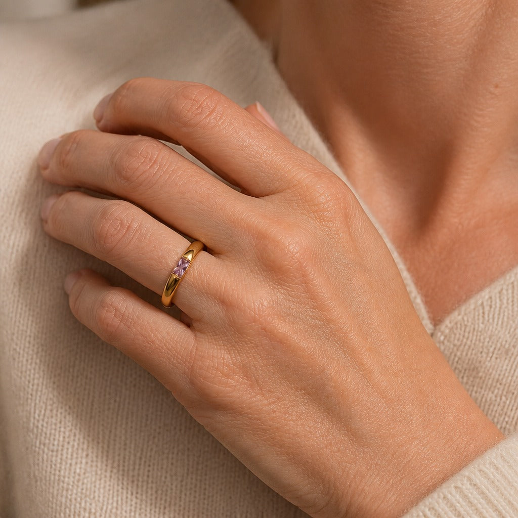 Hot Square colourful Zircon Ring