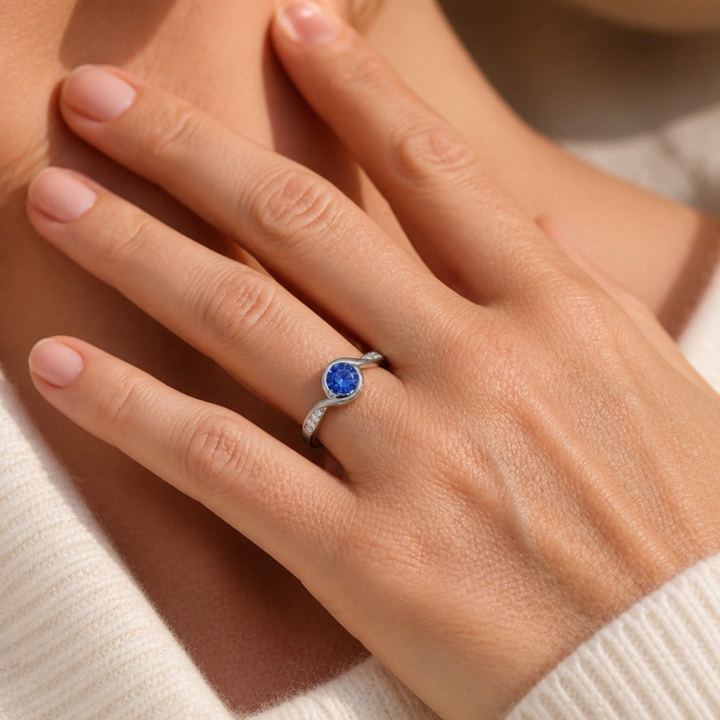 Minimalist Round Accent Ring