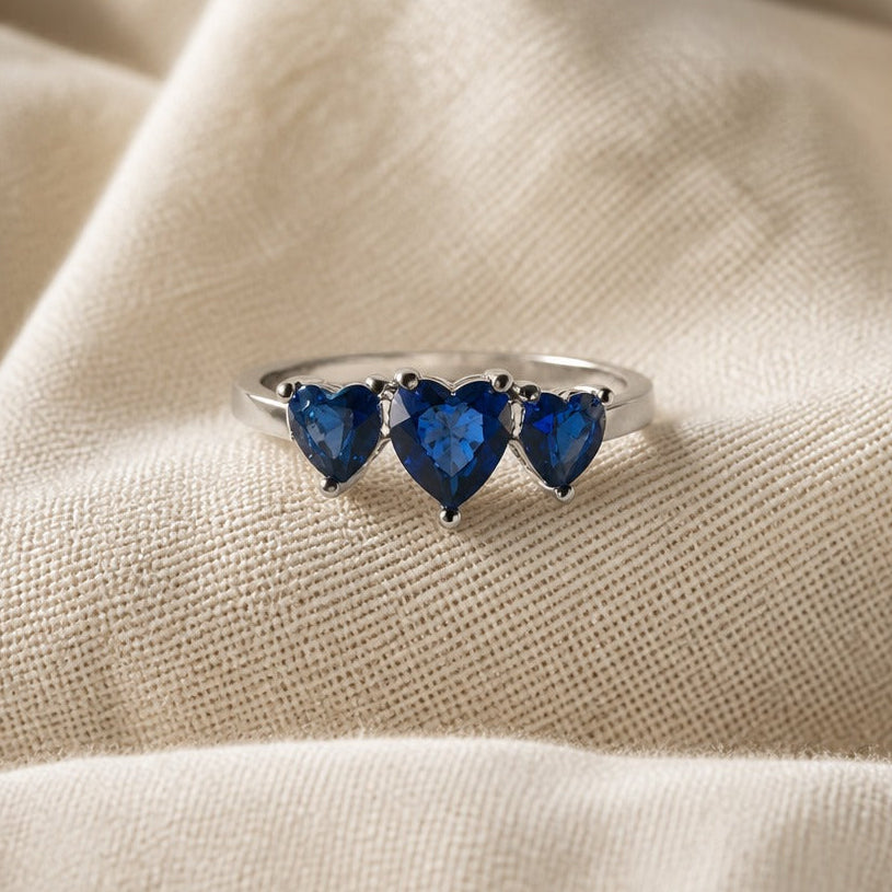 Heart-Shaped Zirconia Silver Ring