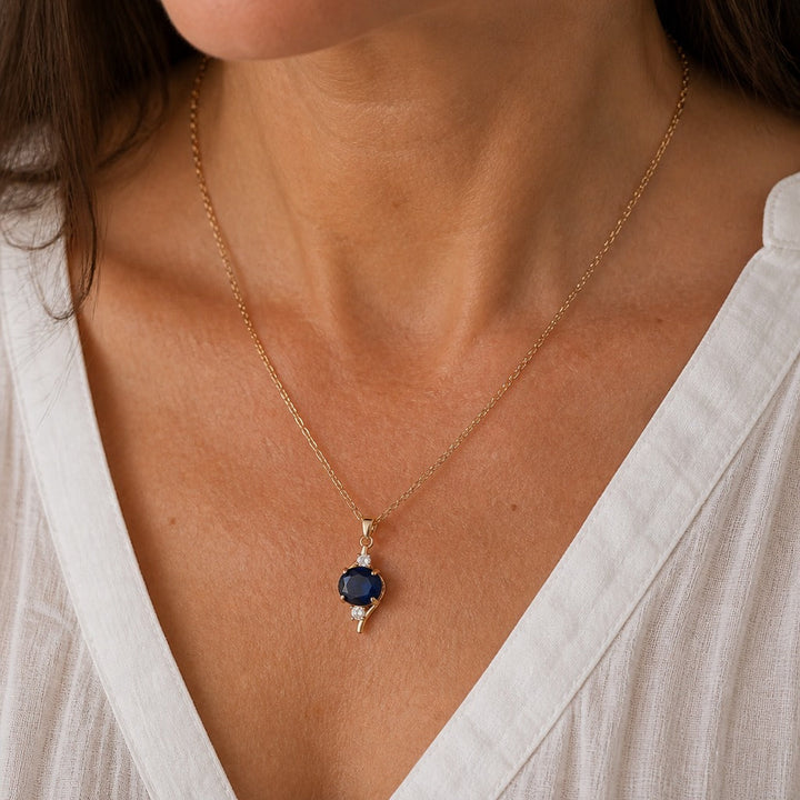 Luxe Sapphire Pendant Necklace