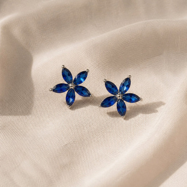 Floral Zirconia Stud Earrings