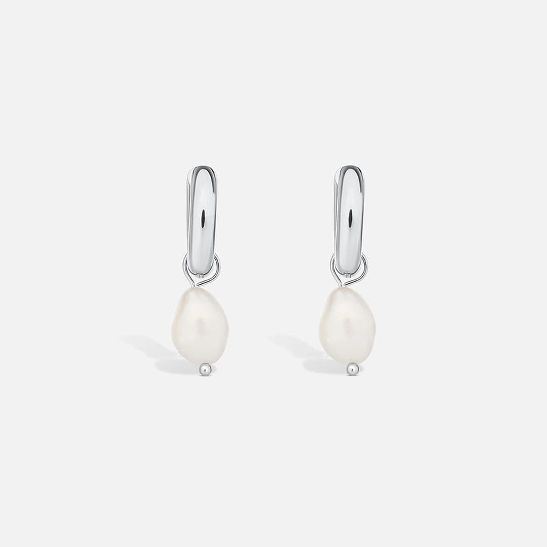 Silver Pearl Drop Earrings