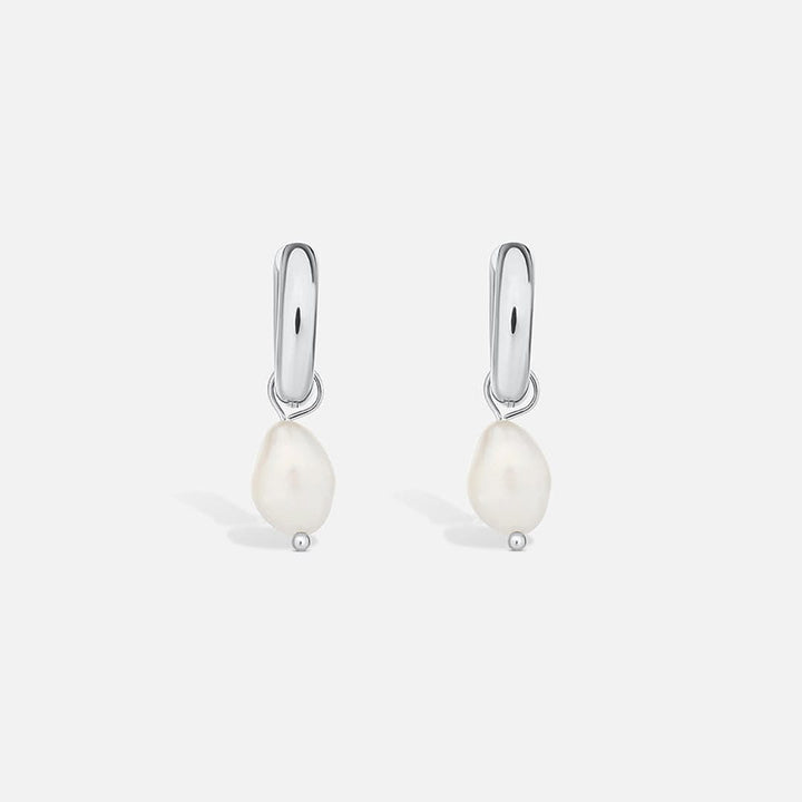 Silver Pearl Drop Earrings