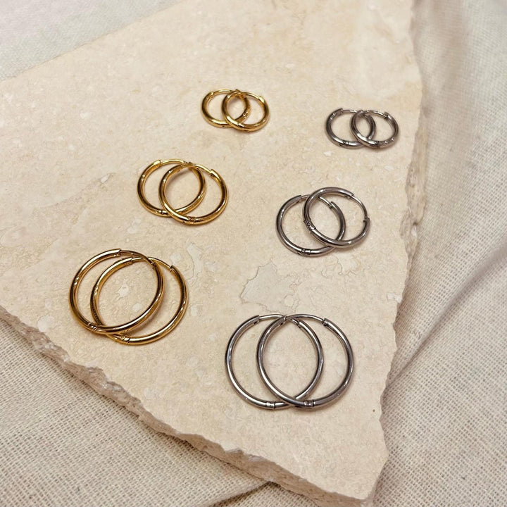 Set of 3 Pairs Everyday Hoops Gold or Silver