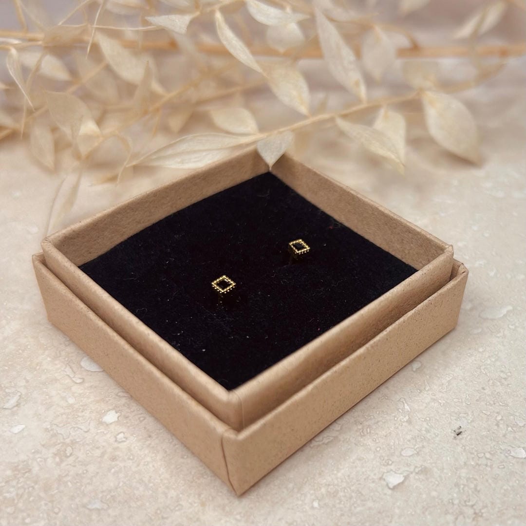 Minimal Noir Studs Earrings