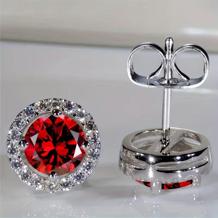 Emerald Classic Halo Stud Earrings