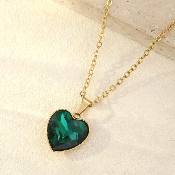 Emerald Heart Pendant Necklace