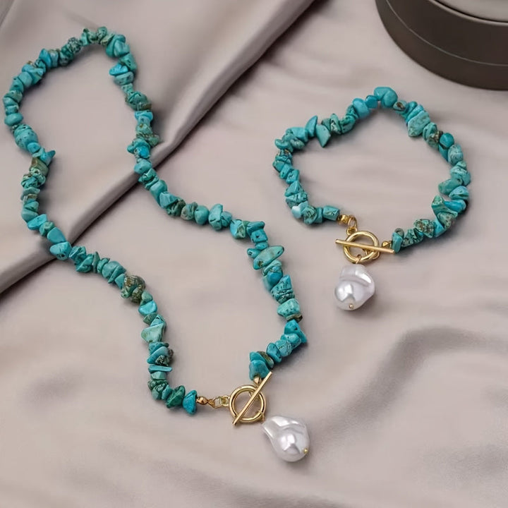 Turquoise Necklace Bracelet Set