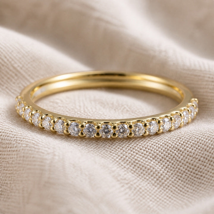 Elegant Thin Crystal Stacking Ring
