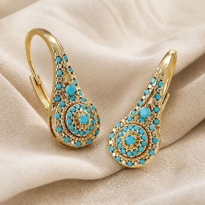 Turquoise Mosaic Elegance Earrings