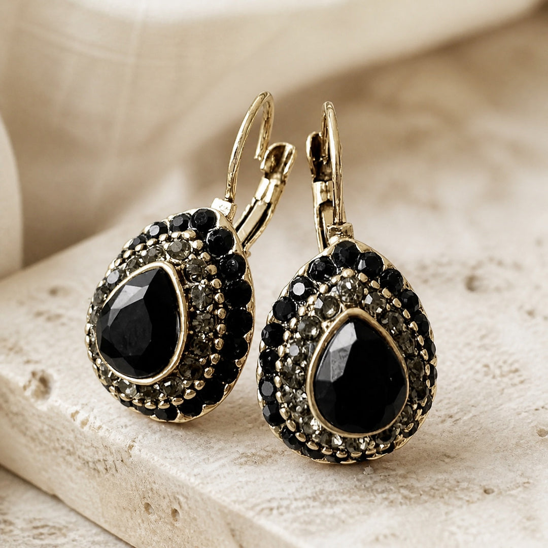 Vintage Crystal Teardrop Earrings