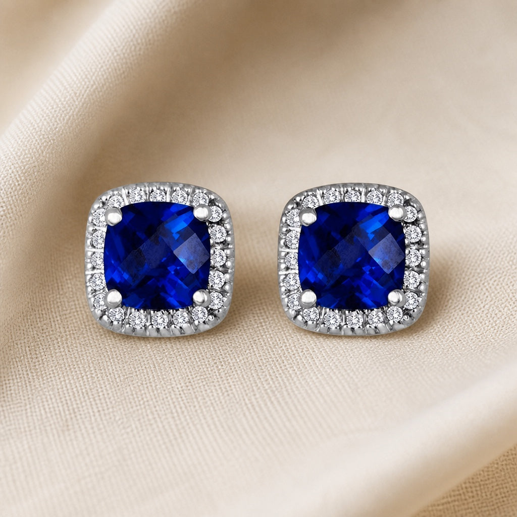 Saphirre Square Stud Earrings
