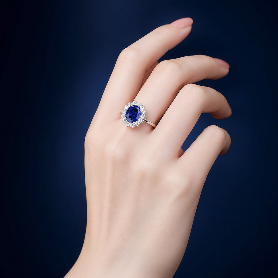 Classic Sapphire Halo Ring