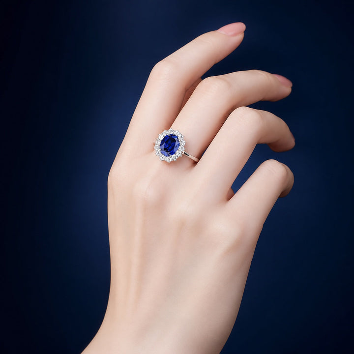 Classic Sapphire Halo Ring