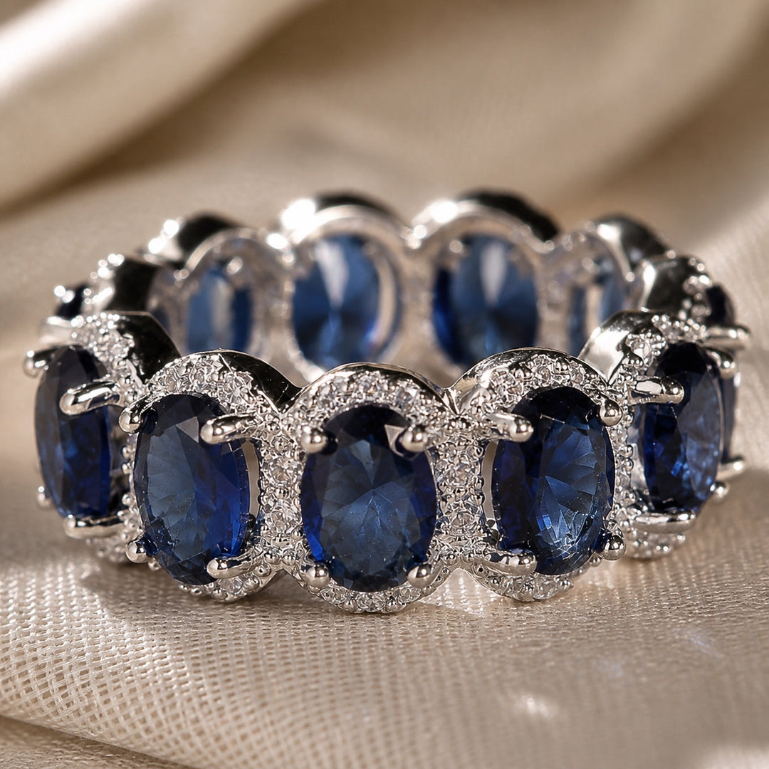 Elena Sapphire Stone Zirconia Ring