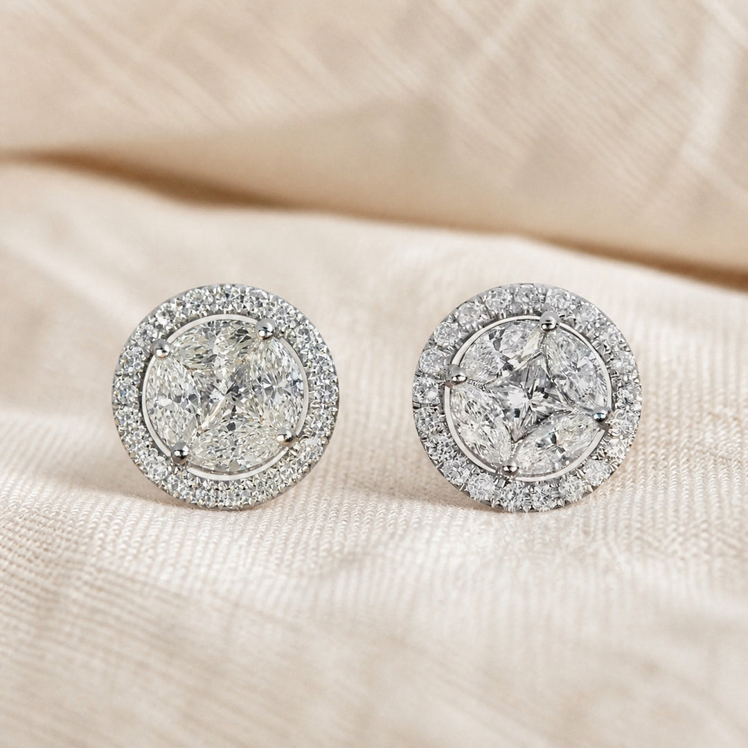 Exquisite Round Stud Earrings
