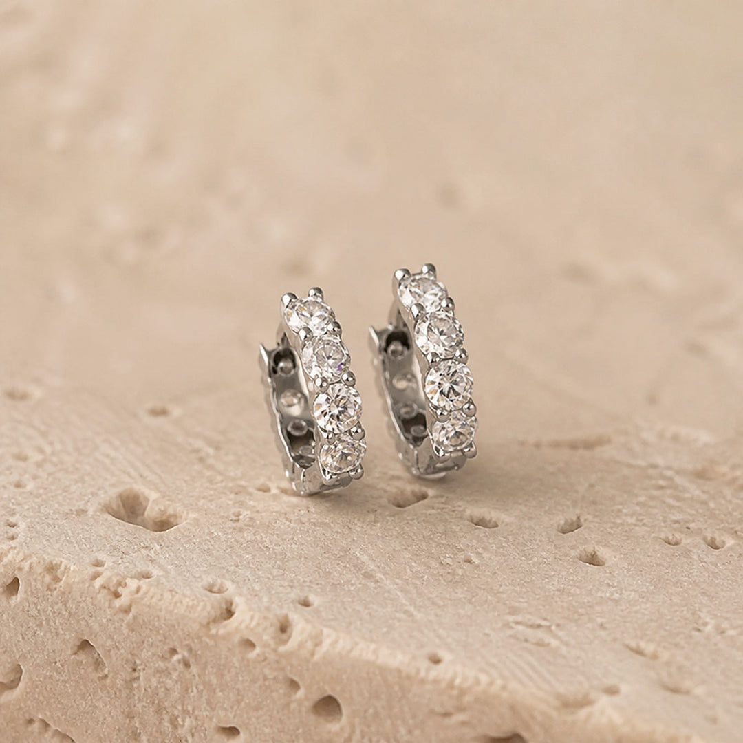 Regal Zirconia Hoop Earrings