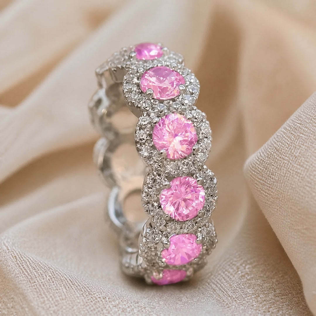 Shimmering Inlaid Zirconia Ring