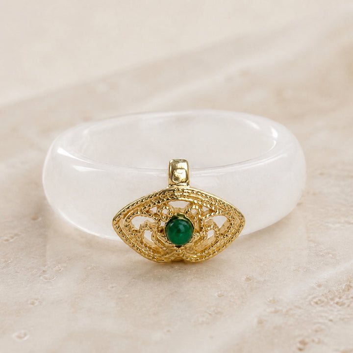 Chalcedony Band Zirconia Ring