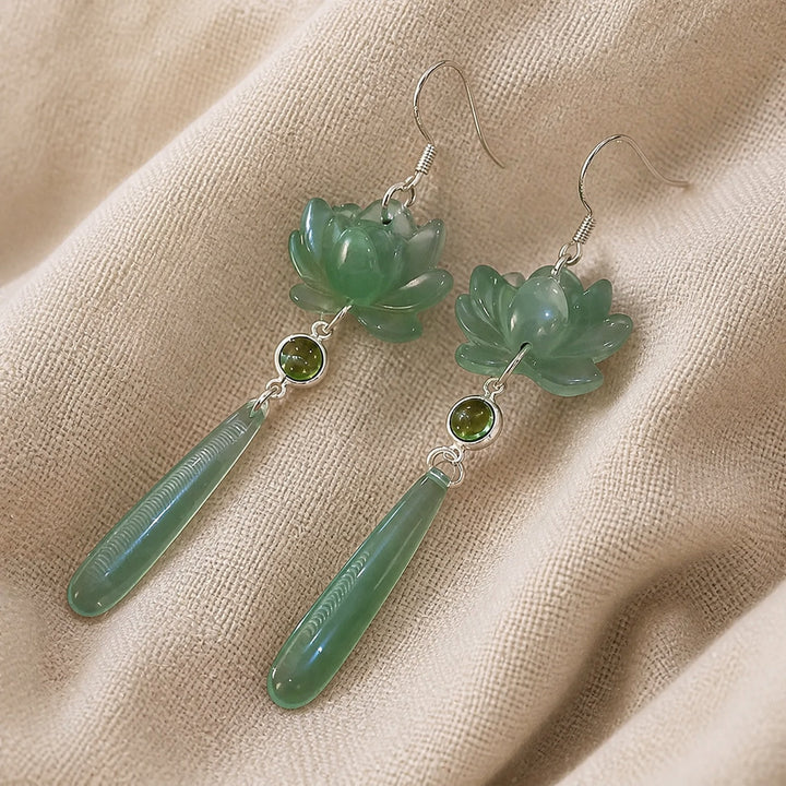 Floral Tassel Dangle Earrings