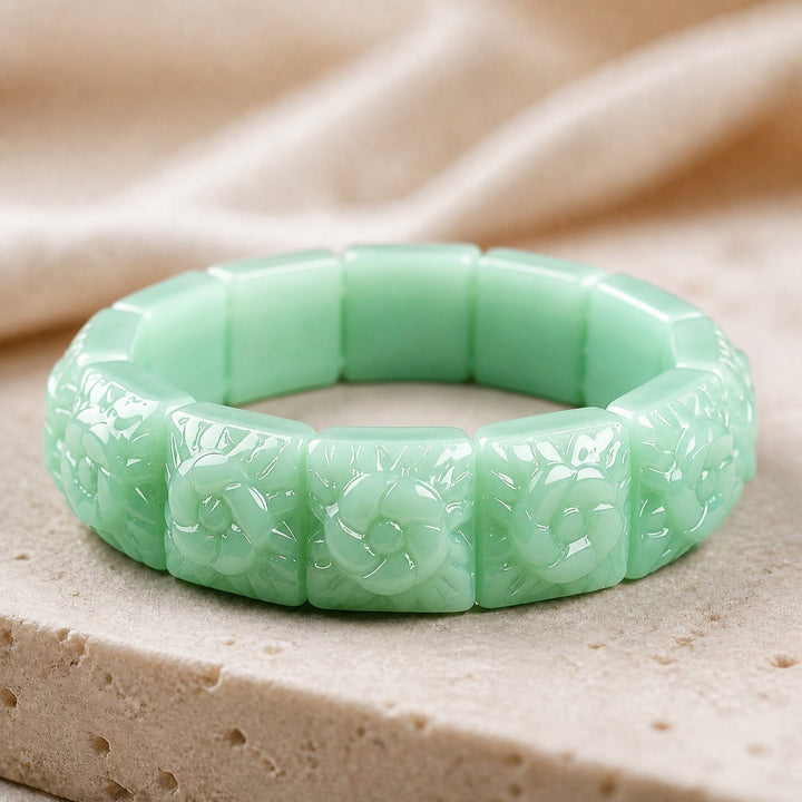 Trendy Jade Flower Bracelet