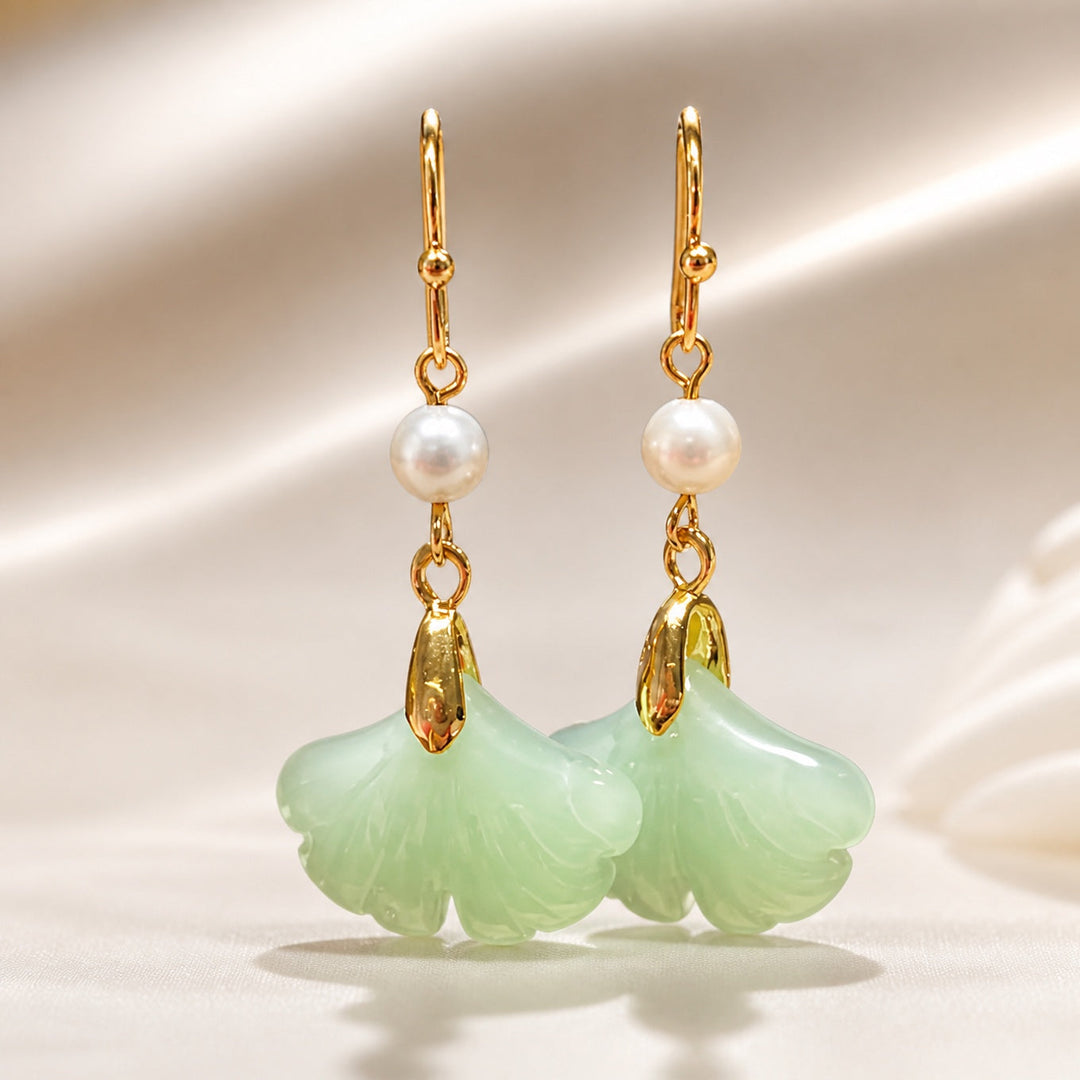 Graceful Mint Bloom Earrings