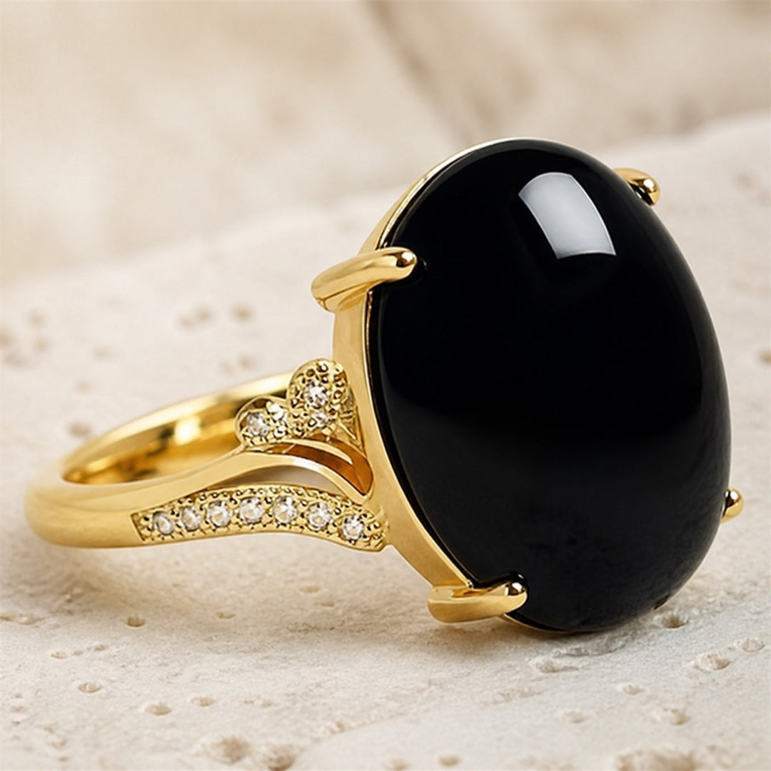 Oval Jade Zirconia Ring