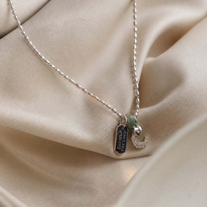 Silver Zircon Love Heart Necklace